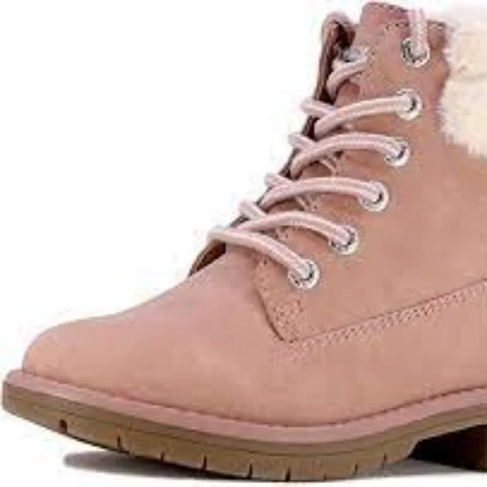 NWT NAUTICA ZABRA YOUTH‎ GIRL'S BOOT'S WITH FAUX FUR TRIM MAUVE 5
